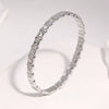 Women's Geometric Stainless Steel Open Cuff Bracelet With Diamond Setting And Colorfast Plated Finish