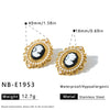 Women's Geometric Stainless Steel Pearl Earrings And Rings With 18K Vacuum Plating Simple Oval Fashion Jewelry Set