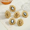 Women's Geometric Stainless Steel Pearl Earrings And Rings With 18K Vacuum Plating Simple Oval Fashion Jewelry Set
