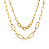 Women's Geometric Stainless Steel Pendant Chain Necklace With Pvd Vacuum Gold Plating And Lobster Clasp