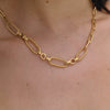 Women's Geometric Stainless Steel Pendant Chain Necklace With Pvd Vacuum Gold Plating And Lobster Clasp