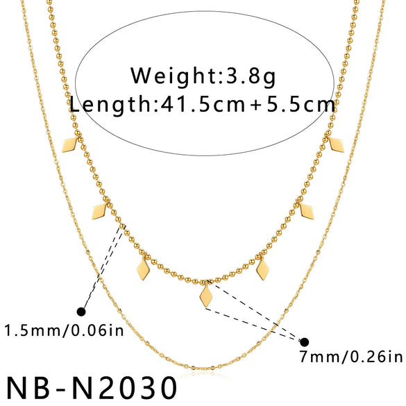 Women's Geometric Stainless Steel Pendant Necklace Goldplated Simple And Elegant Fashion Jewelry