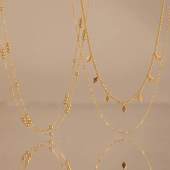 Women's Geometric Stainless Steel Pendant Necklace Goldplated Simple And Elegant Fashion Jewelry