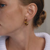 Women's Geometric Stainless Steel Resin Earrings With Electroplated Finish Faderesistant Niche Fashion Jewelry