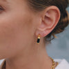 Women's Geometric Stainless Steel Resin Earrings With Electroplated Finish Faderesistant Niche Fashion Jewelry