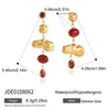 Women's Geometric Stainless Steel Rhinestone Tassel Earrings With Titanium Steel Posts And Pvd Vacuum Gold Plating