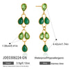 Women's Geometric Stainless Steel Rhinestone Tassel Earrings With Titanium Steel Posts And Pvd Vacuum Gold Plating