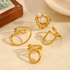 Women's Geometric Stainless Steel Ring Bracelet With 18K Gold Electroplating