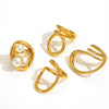 Women's Geometric Stainless Steel Ring Bracelet With 18K Gold Electroplating