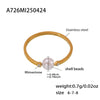 Women's Geometric 316L Stainless Steel Ring With Diamond Inlaid Zircon And Electroplating Design
