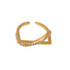 Women's Geometric 316L Stainless Steel Ring With Diamond Inlaid Zircon And Electroplating Design