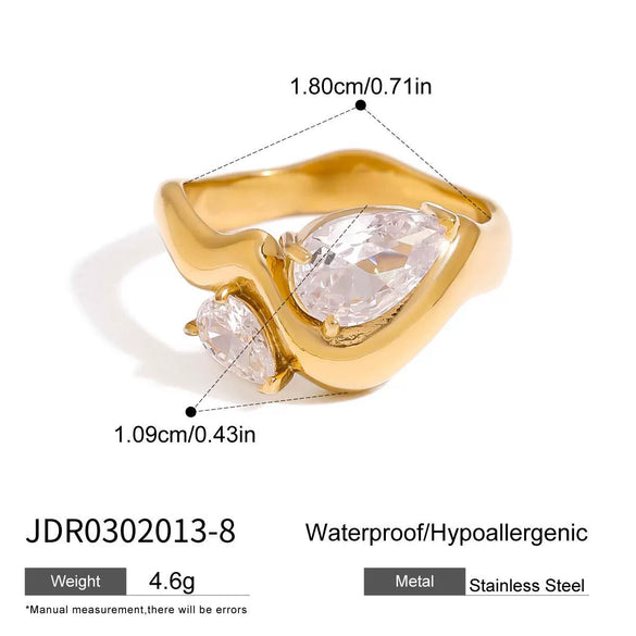 Women's Geometric Stainless Steel Ring With Electroplated Finish Nonfading Light Luxury Jewelry