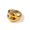 Women's Geometric Stainless Steel Ring With Electroplating And 18K Real Gold Does Not Fade