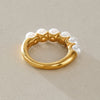 Women's Geometric Stainless Steel Ring With Pvd Gold Plating Hypoallergenic Stackable Jewelry