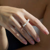 Women's Geometric Stainless Steel Ring With Pvd Gold Plating Hypoallergenic Stackable Jewelry