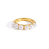 Women's Geometric Stainless Steel Ring With Pvd Gold Plating Hypoallergenic Stackable Jewelry