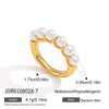 Women's Geometric Stainless Steel Ring With Pvd Gold Plating Hypoallergenic Stackable Jewelry