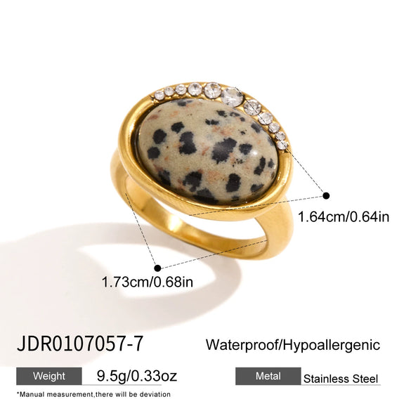 Women's Geometric Stainless Steel Ring With Pvd Vacuum Gold Plating And Hypoallergenic Design