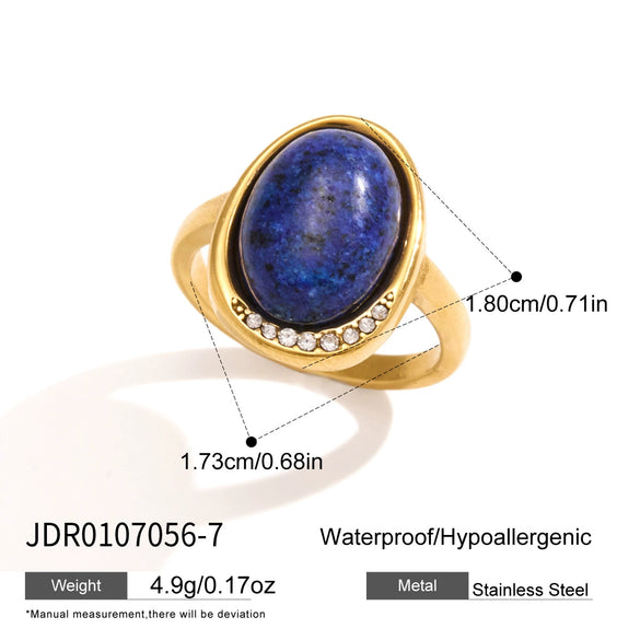 Women's Geometric Stainless Steel Ring With Pvd Vacuum Gold Plating And Hypoallergenic Design