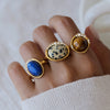 Women's Geometric Stainless Steel Ring With Pvd Vacuum Gold Plating And Hypoallergenic Design