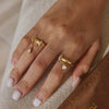 Women's Geometric Stainless Steel Ring With Pvd Vacuum Gold Plating And Hypoallergenic Finish