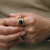 Women's Geometric Stainless Steel Ring With Pvd Vacuum Gold Plating Hypoallergenic Fashion Jewelry Accessory
