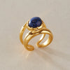 Women's Geometric Stainless Steel Ring With Pvd Vacuum Gold Plating Hypoallergenic Fashion Jewelry Accessory
