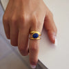 Women's Geometric Stainless Steel Ring With Pvd Vacuum Gold Plating Hypoallergenic Fashion Jewelry Accessory