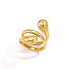 Women's Geometric Stainless Steel Ring With Pvd Vacuum Gold Plating Hypoallergenic Fashion Jewelry