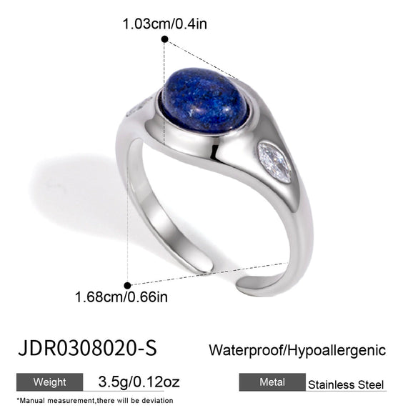 Women's Geometric Stainless Steel Ring With Pvd Vacuum Gold Plating Hypoallergenic Fashion Jewelry
