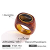 Women's Geometric Stainless Steel Ring With Pvd Vacuum Gold Plating Hypoallergenic Fashion Jewelry