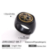 Women's Geometric Stainless Steel Ring With Pvd Vacuum Gold Plating Hypoallergenic Fashion Jewelry