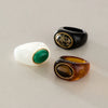 Women's Geometric Stainless Steel Ring With Pvd Vacuum Gold Plating Hypoallergenic Fashion Jewelry