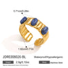 Women's Geometric Stainless Steel Ring With Pvd Vacuum Gold Plating Hypoallergenic Jewelry