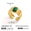 Women's Geometric Stainless Steel Ring With Pvd Vacuum Gold Plating Hypoallergenic Jewelry