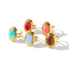 Women's Geometric Stainless Steel Ring With Resin Inlay And Electroplated Finish Trendy Fashion Jewelry
