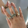 Women's Geometric Stainless Steel Ring With Vacuum Pvd Gold Plating Hypoallergenic Durable Fashion Jewelry For Wholesale