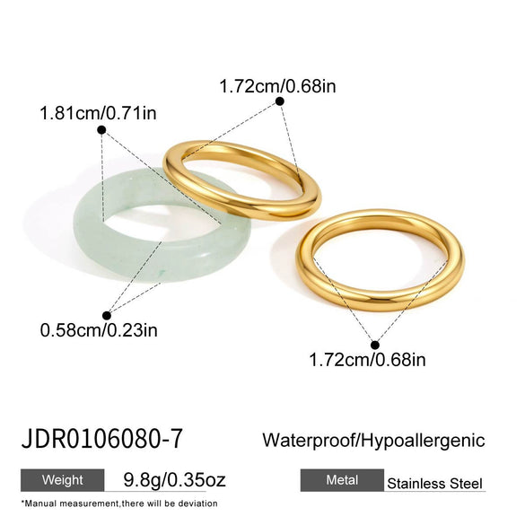 Women's Geometric Stainless Steel Ring With Vacuum Pvd Gold Plating Hypoallergenic Durable Fashion Jewelry For Wholesale
