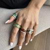 Women's Geometric Stainless Steel Ring With Vacuum Pvd Gold Plating Hypoallergenic Durable Fashion Jewelry For Wholesale