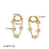 Women's Geometric Stainless Steel Tassel Chain Earrings With Colorful Crystal Inlay Light Luxury Style Pvd Real Gold Plated Non Fading