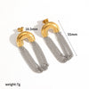 Women's Geometric Stainless Steel Tassel Chain Earrings With Pvd Vacuum Gold Plated Long Drop Design