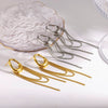 Women's Geometric Stainless Steel Tassel Chain Earrings With Pvd Vacuum Gold Plated Long Drop Design