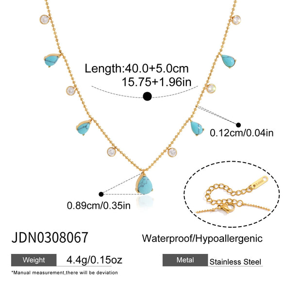 Women's Geometric Stainless Steel Ychain Necklace With Pvd Vacuum Gold Plated Pendant And Lobster Clasp