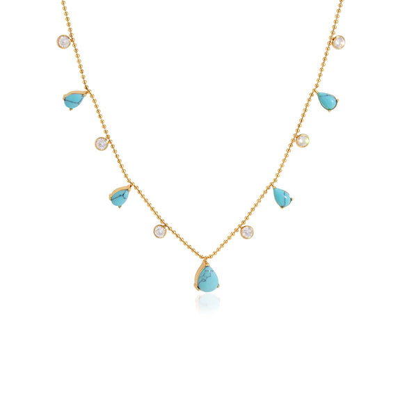 Women's Geometric Stainless Steel Ychain Necklace With Pvd Vacuum Gold Plated Pendant And Lobster Clasp
