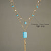 Women's Geometric Stainless Steel Ychain Necklace With Pvd Vacuum Gold Plated Pendant And Lobster Clasp