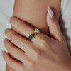 Women's Geometric Stainless Steel Zircon Ring With Pvd Vacuum Gold Plating Fashion Jewelry