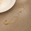 Women's Geometric Star Hand Chain Bracelet In Gold Plated Stainless Steel With A Delicate Thin Chain Design