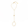Women's Geometric Star Hand Chain Bracelet In Gold Plated Stainless Steel With A Delicate Thin Chain Design