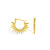 Women's Geometric Starburst Sun Pendant Necklace With Gold Plated Copper Zircon Accents And Ball Chain Wholesale Jewelry