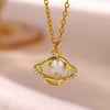 Women's Geometric Starburst Sun Pendant Necklace With Gold Plated Copper Zircon Accents And Ball Chain Wholesale Jewelry